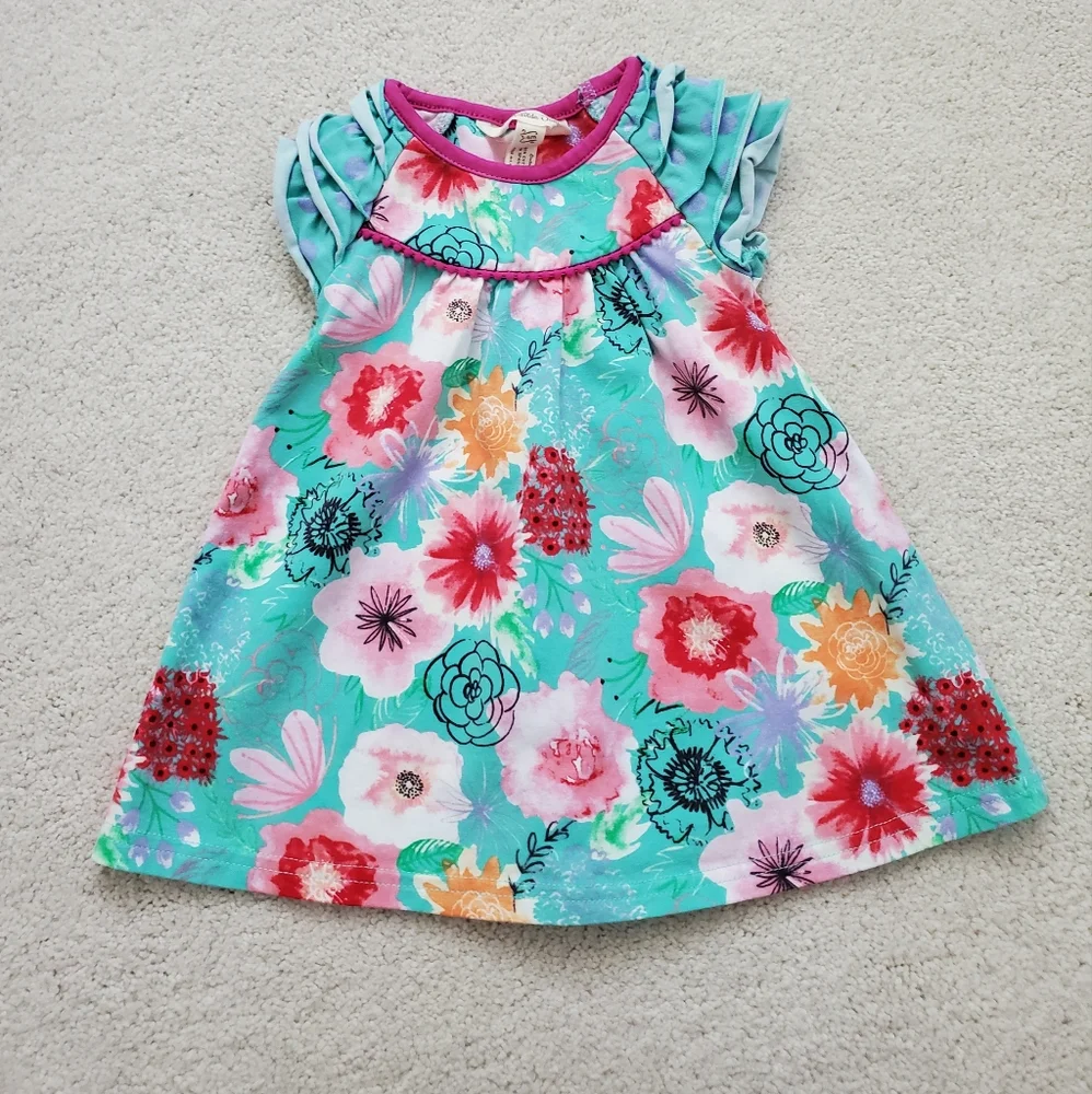 Matilda Jane Pick Up Sticks The Adventure Begins Floral Dress sz3-6m